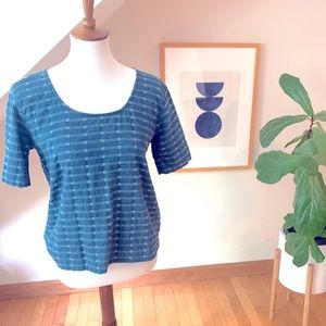 Ace + Jig turnaround tee top shirt union blue xs